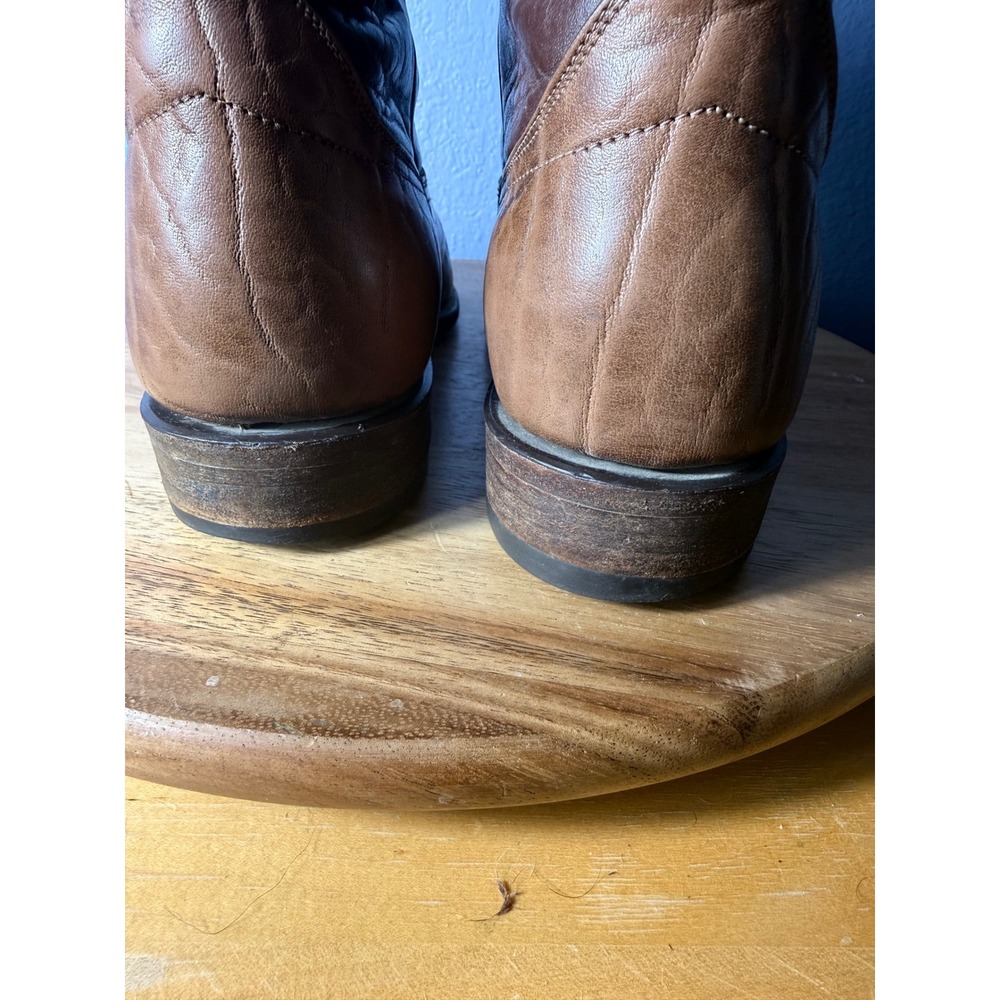 Hondo Boots Western Cowboy Mens 9.5 E (Wide)Brown Good Two Tone Leather 8752 - Picture 8 of 13